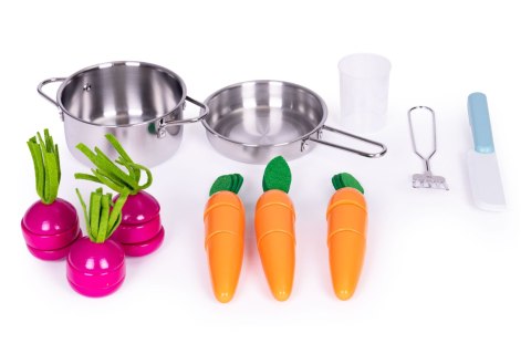 Duża drewniana kuchnia dla dzieci z warzywniakiem i akcesoriami ECOTOYS Duża drewniana kuchnia dla dzieci z warzywniakiem i akcesoriami ECOTOYS
