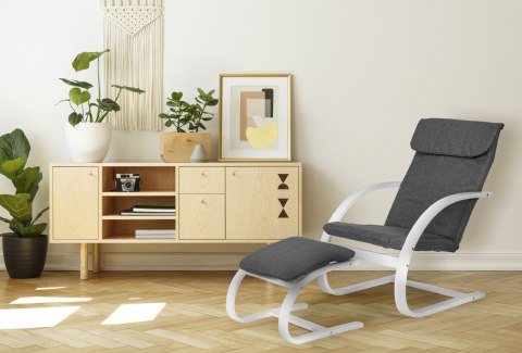 Fotel fiński bujany z podnóżkiem finka leżanka do salonu ModernHome Fotel fiński bujany z podnóżkiem finka leżanka do salonu ModernHome