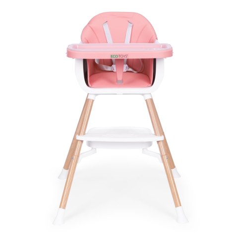 Fotelik krzesełko do karmienia dzieci 2w1 różowy ECOTOYS Fotelik krzesełko do karmienia dzieci 2w1 różowy ECOTOYS