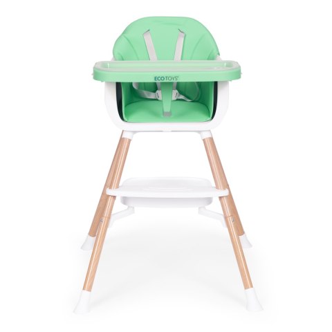 Fotelik krzesełko do karmienia dzieci 2w1 zielony ECOTOYS Fotelik krzesełko do karmienia dzieci 2w1 zielony ECOTOYS