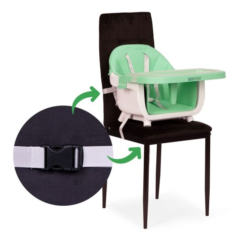 Fotelik krzesełko do karmienia dzieci 2w1 zielony ECOTOYS Fotelik krzesełko do karmienia dzieci 2w1 zielony ECOTOYS