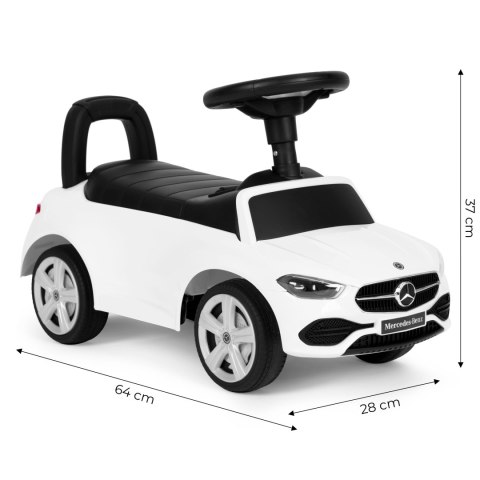 Jeździk autko Mercedes C CLASS interaktywna kierownica dźwięki biały Jeździk autko Mercedes C CLASS interaktywna kierownica dźwięki biały