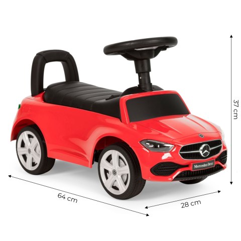 Jeździk autko Mercedes C CLASS interaktywna kierownica dźwięki czerwony Jeździk autko Mercedes C CLASS interaktywna kierownica dźwięki czerwony