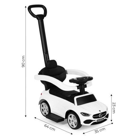Jeździk pchacz autko Mercedes C CLASS interaktywna kierownica prowadnik biały Jeździk pchacz autko Mercedes C CLASS interaktywna kierownica prowadnik biały
