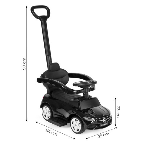 Jeździk pchacz autko Mercedes C CLASS interaktywna kierownica prowadnik czarny Jeździk pchacz autko Mercedes C CLASS interaktywna kierownica prowadnik czarny