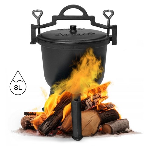 Kociołek żeliwny stojący 8L garnek myśliwski ognisko grill MultiGarden Kociołek żeliwny stojący 8L garnek myśliwski ognisko grill MultiGarden