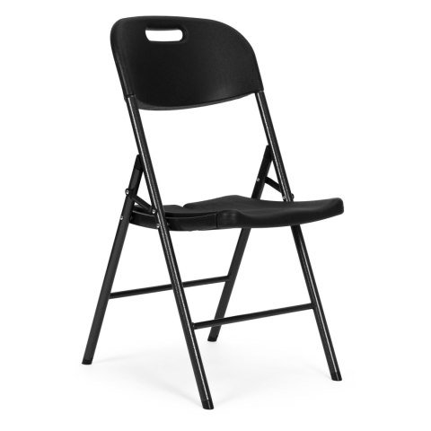 Komplet 2 krzeseł składanych zestaw cateringowy metal HDPE czarne ModernHome Komplet 2 krzeseł składanych zestaw cateringowy metal HDPE czarne ModernHome