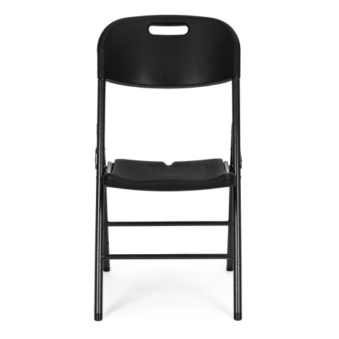 Komplet 2 krzeseł składanych zestaw cateringowy metal HDPE czarne ModernHome Komplet 2 krzeseł składanych zestaw cateringowy metal HDPE czarne ModernHome