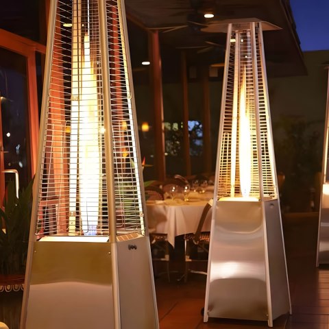 Ogrzewacz parasol gazowy grzejnik 13 kW srebrny szklany na ogród patio reduktor wąż pokrowiec MultiGarden Ogrzewacz parasol gazowy grzejnik 13 kW srebrny szklany na ogród patio reduktor wąż pokrowiec MultiGarden
