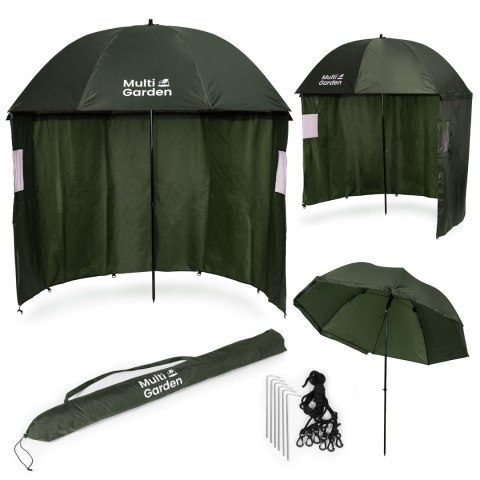 Parasol wędkarski z osłoną ściankami namiot wodoodporny regulacja wysokości MultiGarden Parasol wędkarski z osłoną ściankami namiot wodoodporny regulacja wysokości MultiGarden