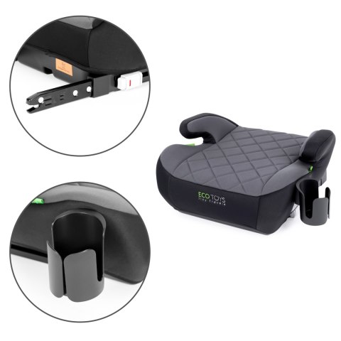 Podkładka ISOFIX samochodowa siedzisko dla dzieci i-SIZE uchwyt na napoje wzrost 125-150 cm ECOTOYS Podkładka ISOFIX samochodowa siedzisko dla dzieci i-SIZE uchwyt na napoje wzrost 125-150 cm ECOTOYS