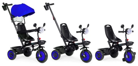 Rowerek trójkołowy dla dzieci spacerówka 3w1 obracane siedzisko daszek niebieski ECOTOYS Rowerek trójkołowy dla dzieci spacerówka 3w1 obracane siedzisko daszek niebieski ECOTOYS