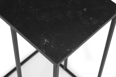 Stolik boczny pod laptopa kawowy w kształcie litery C marmur czarny ModernHome Stolik boczny pod laptopa kawowy w kształcie litery C marmur czarny ModernHome