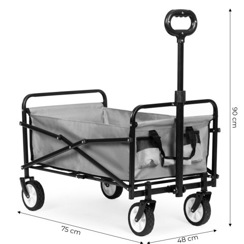 Wózek plażowy transportowy ogrodowy składany szary 48x90 cm MultiGarden Wózek plażowy transportowy ogrodowy składany szary 48x90 cm MultiGarden