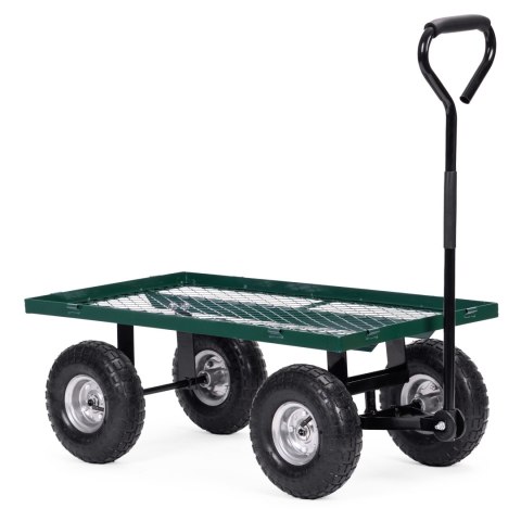 Wózek transportowy ogrodowy 200 kg otwierane burty duże pompowane koła MultiGarden Wózek transportowy ogrodowy 200 kg otwierane burty duże pompowane koła MultiGarden