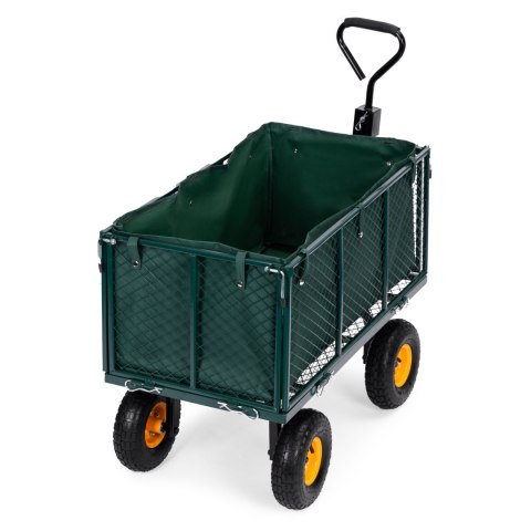 Wózek transportowy ogrodowy 400 kg do traktorka otwierane burty duże pompowane koła MultiGarden Wózek transportowy ogrodowy 400 kg do traktorka otwierane burty duże pompowane koła MultiGarden