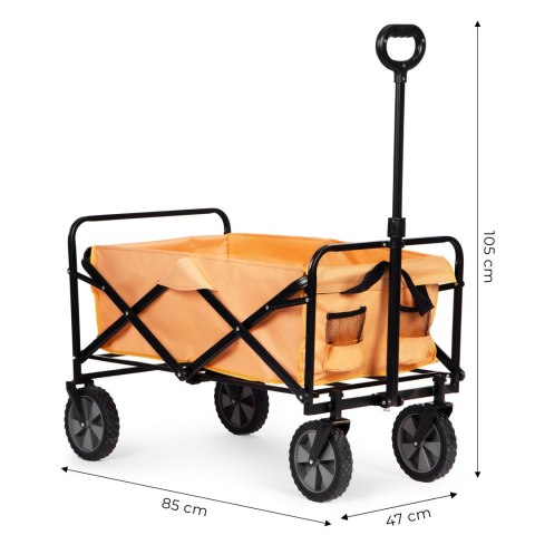 Wózek transportowy składany duży wózek ogrodowy plażowy pomarańczowy 47x105 cm MultiGarden Wózek transportowy składany duży wózek ogrodowy plażowy pomarańczowy 47x105 cm MultiGarden