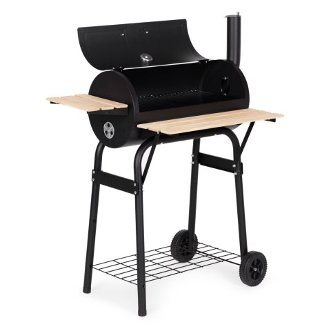 Duży grill ogrodowy z termometrem komin 3 półki koła MultiGarden Duży grill ogrodowy z termometrem komin 3 półki koła MultiGarden