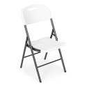 Komplet 4 krzeseł składanych zestaw cateringowy metal HDPE białe ModernHome