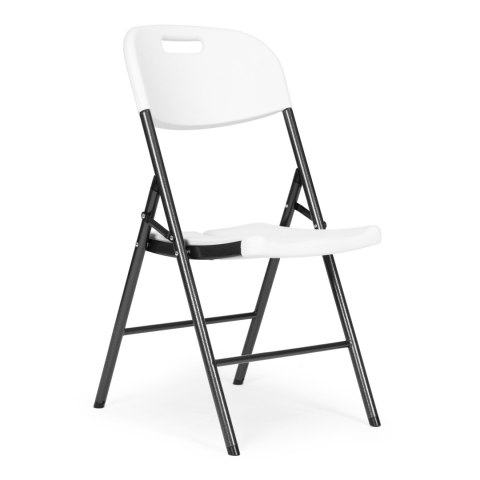 Komplet 4 krzeseł składanych zestaw cateringowy metal HDPE białe ModernHome Komplet 4 krzeseł składanych zestaw cateringowy metal HDPE białe ModernHome