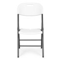 Komplet 4 krzeseł składanych zestaw cateringowy metal HDPE białe ModernHome