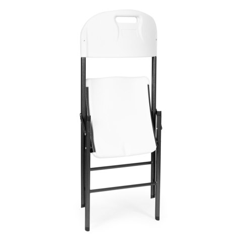 Komplet 4 krzeseł składanych zestaw cateringowy metal HDPE białe ModernHome Komplet 4 krzeseł składanych zestaw cateringowy metal HDPE białe ModernHome