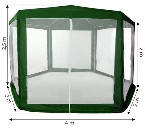 Namiot pawilon ogrodowy handlowy 2x2x2 m z moskitierą zielony MultiGarden Namiot pawilon ogrodowy handlowy 2x2x2 m z moskitierą zielony MultiGarden