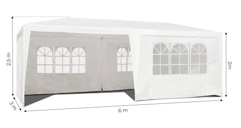 Namiot pawilon ogrodowy handlowy 3x6 m 6 ścianek biały MultiGarden Namiot pawilon ogrodowy handlowy 3x6 m 6 ścianek biały MultiGarden