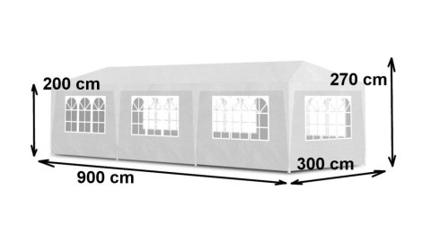 Namiot pawilon ogrodowy handlowy 3x9 m 8 ścianek biały MultiGarden Namiot pawilon ogrodowy handlowy 3x9 m 8 ścianek biały MultiGarden