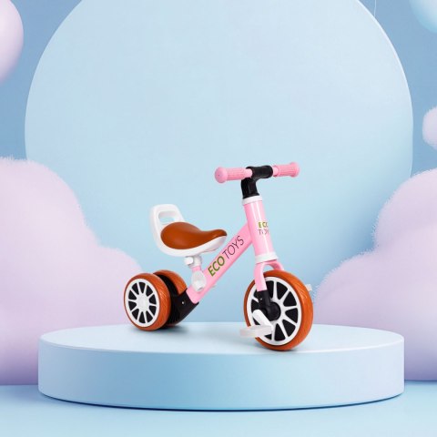 Rowerek trójkołowy biegowy z pedałami 2w1 różowy ECOTOYS Rowerek trójkołowy biegowy z pedałami 2w1 różowy ECOTOYS