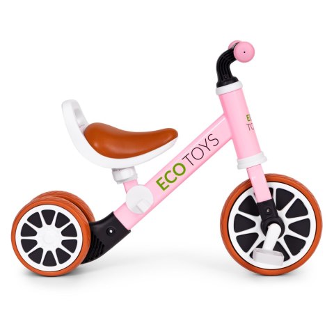 Rowerek trójkołowy biegowy z pedałami 2w1 różowy ECOTOYS Rowerek trójkołowy biegowy z pedałami 2w1 różowy ECOTOYS
