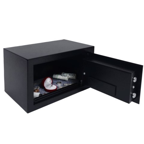 Sejf domowy z zamkiem elektronicznym skrytka na kluczyk lub kod 31x20x20 cm Sejf domowy z zamkiem elektronicznym skrytka na kluczyk lub kod 31x20x20 cm