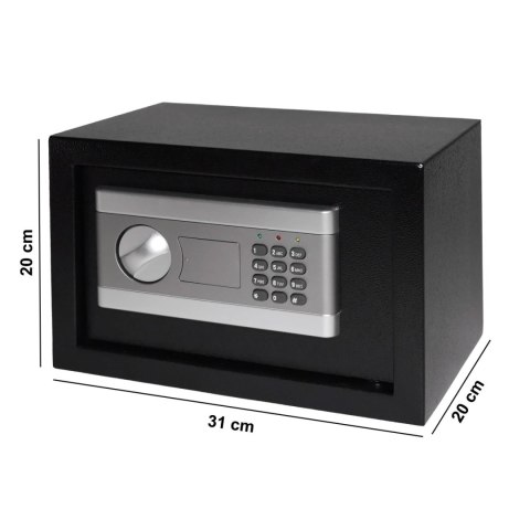 Sejf domowy z zamkiem elektronicznym skrytka na kluczyk lub kod 31x20x20 cm Sejf domowy z zamkiem elektronicznym skrytka na kluczyk lub kod 31x20x20 cm