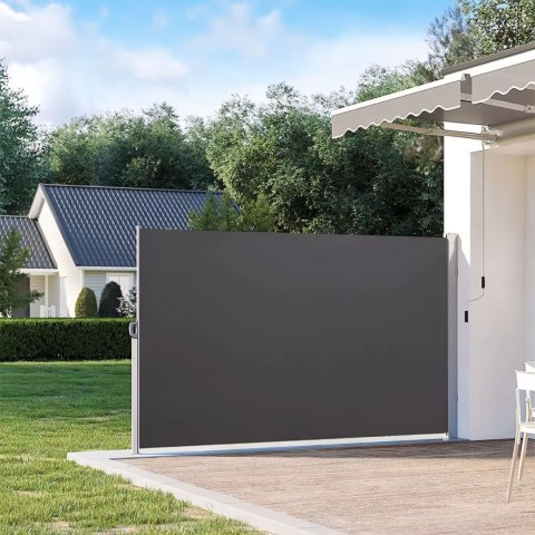 Składana markiza 350x200 cm boczna roleta parawan do ogrodu na taras antracyt MultiGarden Składana markiza 350x200 cm boczna roleta parawan do ogrodu na taras antracyt MultiGarden