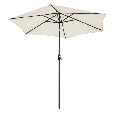 Składany parasol ogrodowy balkonowy regulowany 210 cm beżowy Składany parasol ogrodowy balkonowy regulowany 210 cm beżowy