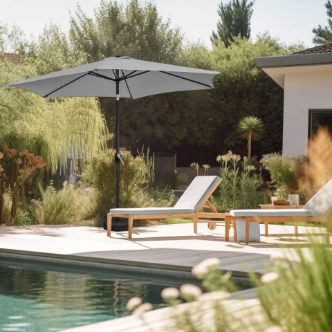 Składany parasol ogrodowy balkonowy regulowany 210 cm szary Składany parasol ogrodowy balkonowy regulowany 210 cm szary