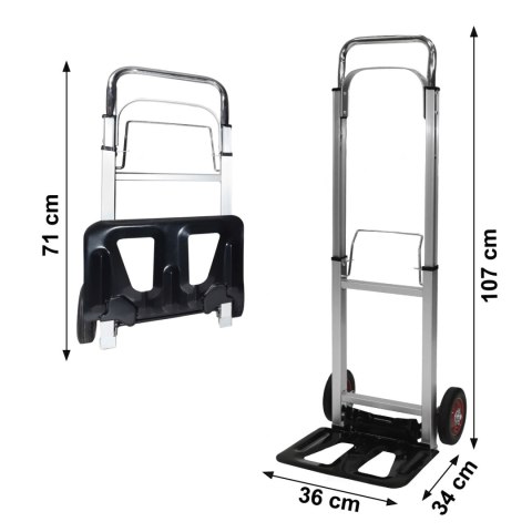 Wózek magazynowy transportowy aluminiowy składany ręczny młynarka 90 kg Wózek magazynowy transportowy aluminiowy składany ręczny młynarka 90 kg