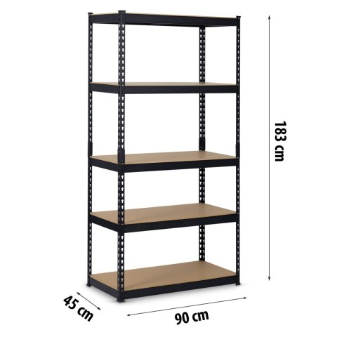 Regał metalowy magazynowy 183 x 90 x 45 cm Humberg HR-700 czarny Regał metalowy magazynowy 183 x 90 x 45 cm Humberg HR-700 czarny