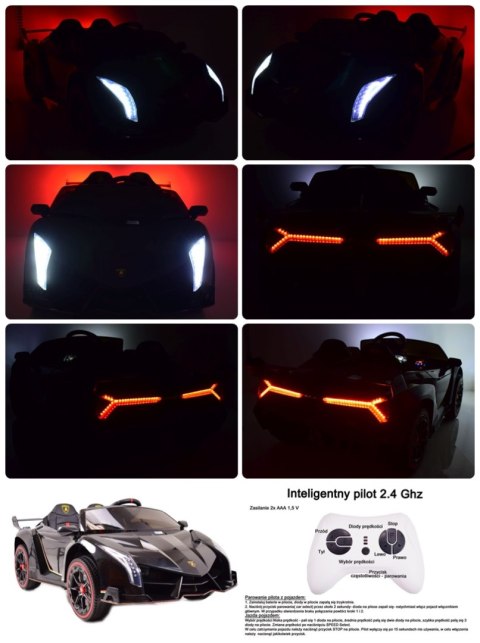 ORYGINALNE LAMBORGHINI VENENO NA AKUMULATOR, MIĘKKIE KOŁA, MIĘKKIE SIEDZENIE, LAKIER/XMX615 ORYGINALNE LAMBORGHINI VENENO NA AKUMULATOR, MIĘKKIE KOŁA, MIĘKKIE SIEDZENIE, LAKIER/XMX615