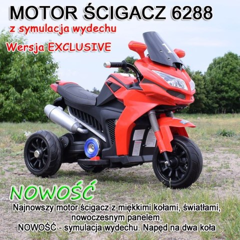 DUŻY MOTOR ŚCIGACZ Z SYMULACJĄ WYDECHU, MIĘKKIE KOŁA STRONG 2 EXCLUSIVE/6288A DUŻY MOTOR ŚCIGACZ Z SYMULACJĄ WYDECHU, MIĘKKIE KOŁA STRONG 2 EXCLUSIVE/6288A