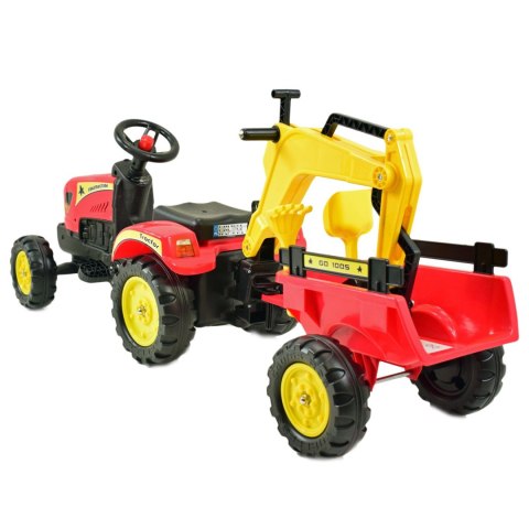 TRAKTOR NA PEDAŁY Z PRZYCZEPĄ I KOPARKĄ/ TR3007 TRAKTOR NA PEDAŁY Z PRZYCZEPĄ I KOPARKĄ/ TR3007