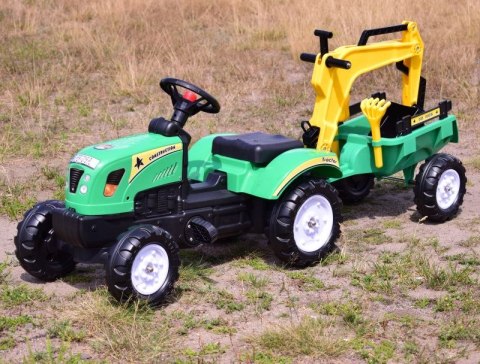 TRAKTOR NA PEDAŁY Z PRZYCZEPĄ I KOPARKĄ/ TR3007 TRAKTOR NA PEDAŁY Z PRZYCZEPĄ I KOPARKĄ/ TR3007