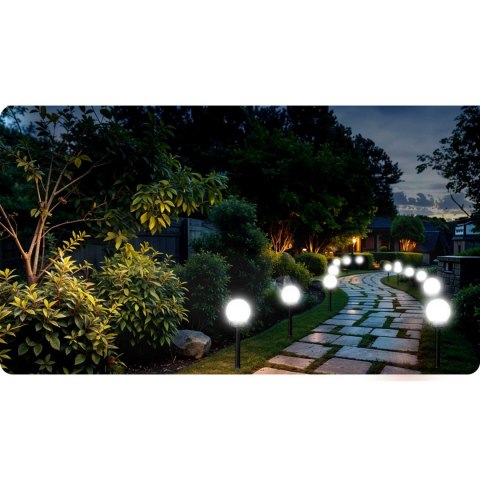 Lampka solarna biała kula 4szt Ilumen LS-102 Lampka solarna biała kula 4szt Ilumen LS-102