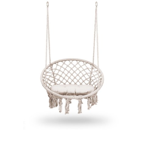 Fotel ogrodowy wiszący huśtawka BOHO beżowy Fotel ogrodowy wiszący huśtawka BOHO beżowy