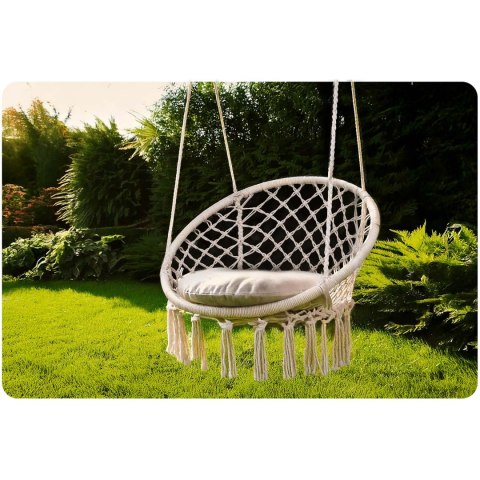 Fotel ogrodowy wiszący huśtawka BOHO beżowy Fotel ogrodowy wiszący huśtawka BOHO beżowy