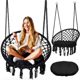 Fotel ogrodowy wiszący huśtawka BOHO czarny