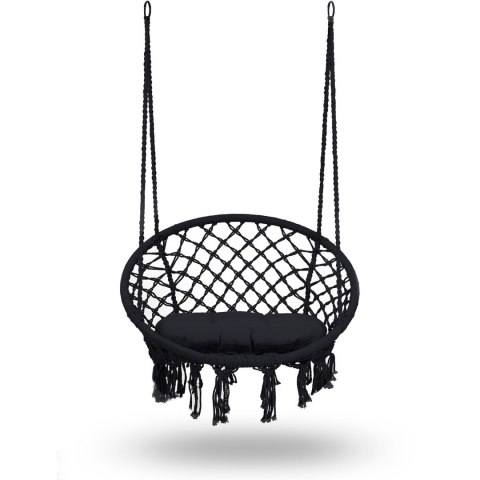 Fotel ogrodowy wiszący huśtawka BOHO czarny Fotel ogrodowy wiszący huśtawka BOHO czarny