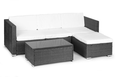 Komplet mebli ogrodowych z technorattanu narożnik modułowy stolik szary MultiGarden Komplet mebli ogrodowych z technorattanu narożnik modułowy stolik szary MultiGarden