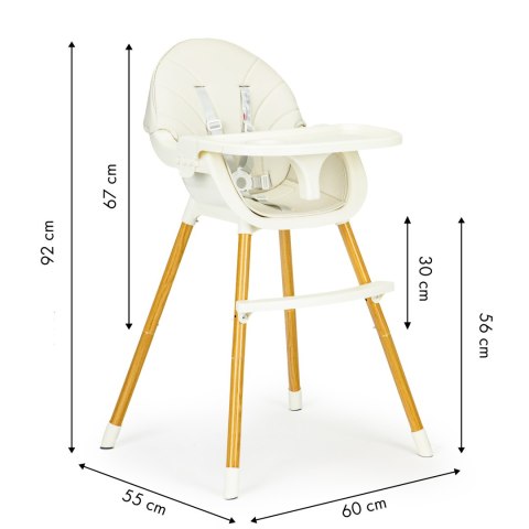 Krzesełko fotelik do karmienia 2w1 beżowe ECOTOYS Krzesełko fotelik do karmienia 2w1 beżowe ECOTOYS
