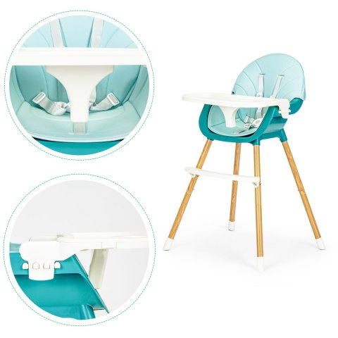Krzesełko fotelik do karmienia 2w1 niebieskie ECOTOYS Krzesełko fotelik do karmienia 2w1 niebieskie ECOTOYS